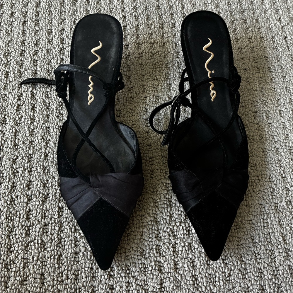 Nina Black Strappy Heels